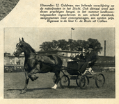 97432 Afbeelding van koetsier U. Goldman met een paard van eigenaar C. de Bruin uit Cothen, deelnemer aan het ...